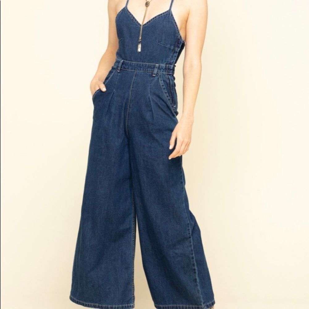 Molly Bracken‎ Super Wide Leg Denim Jumper